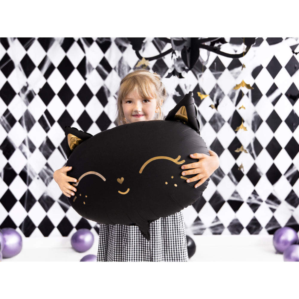 Foil Balloon Cat, 48x36cm - Black