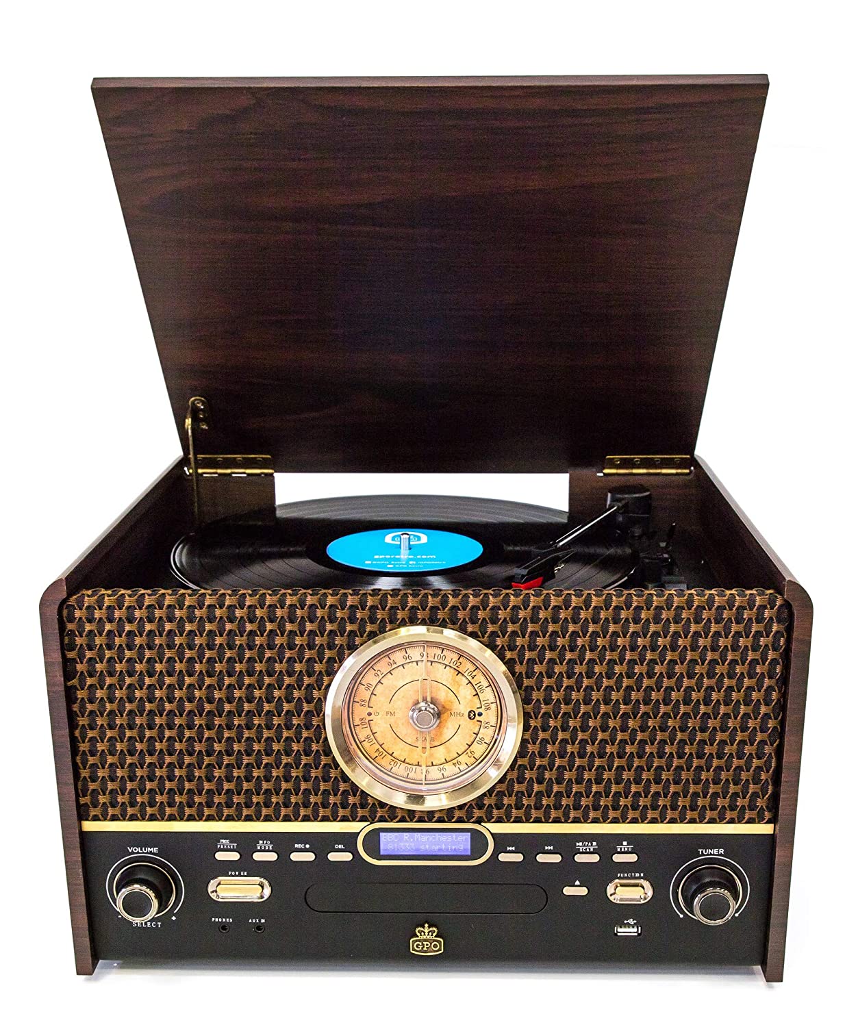 GPO Retro - Attache Chesterton Vinyl Record Player- Digital - Bluetooth - USB