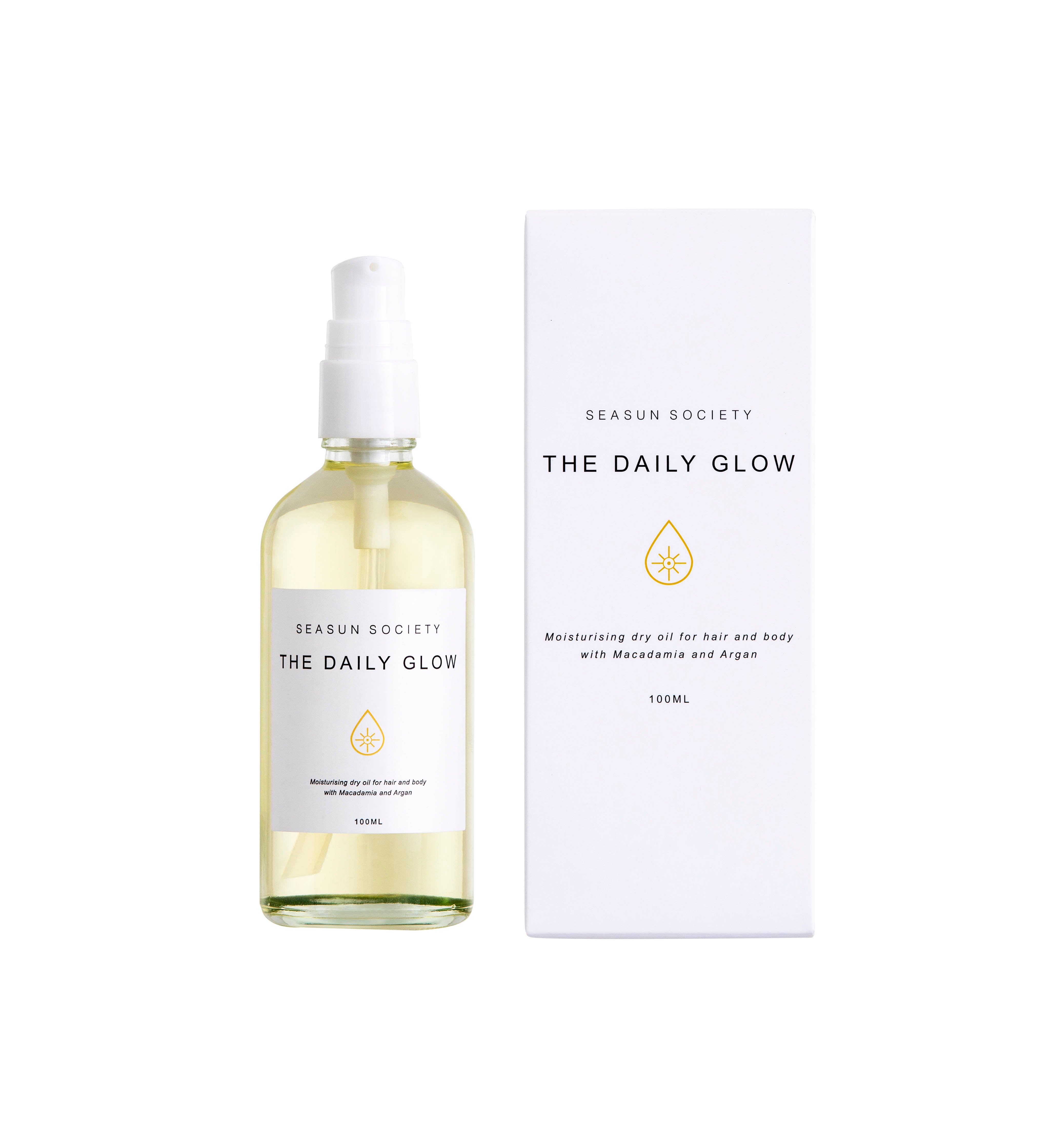 Clean Plant Based Beauty The Daily Glow Moisturising Dry Oil for Hair and Body By Seasun Society