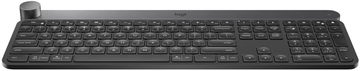 Logitech Craft Advanced Wireless Keyboard with Creative Input Dial and Backlit Keys, Dark grey and aluminum