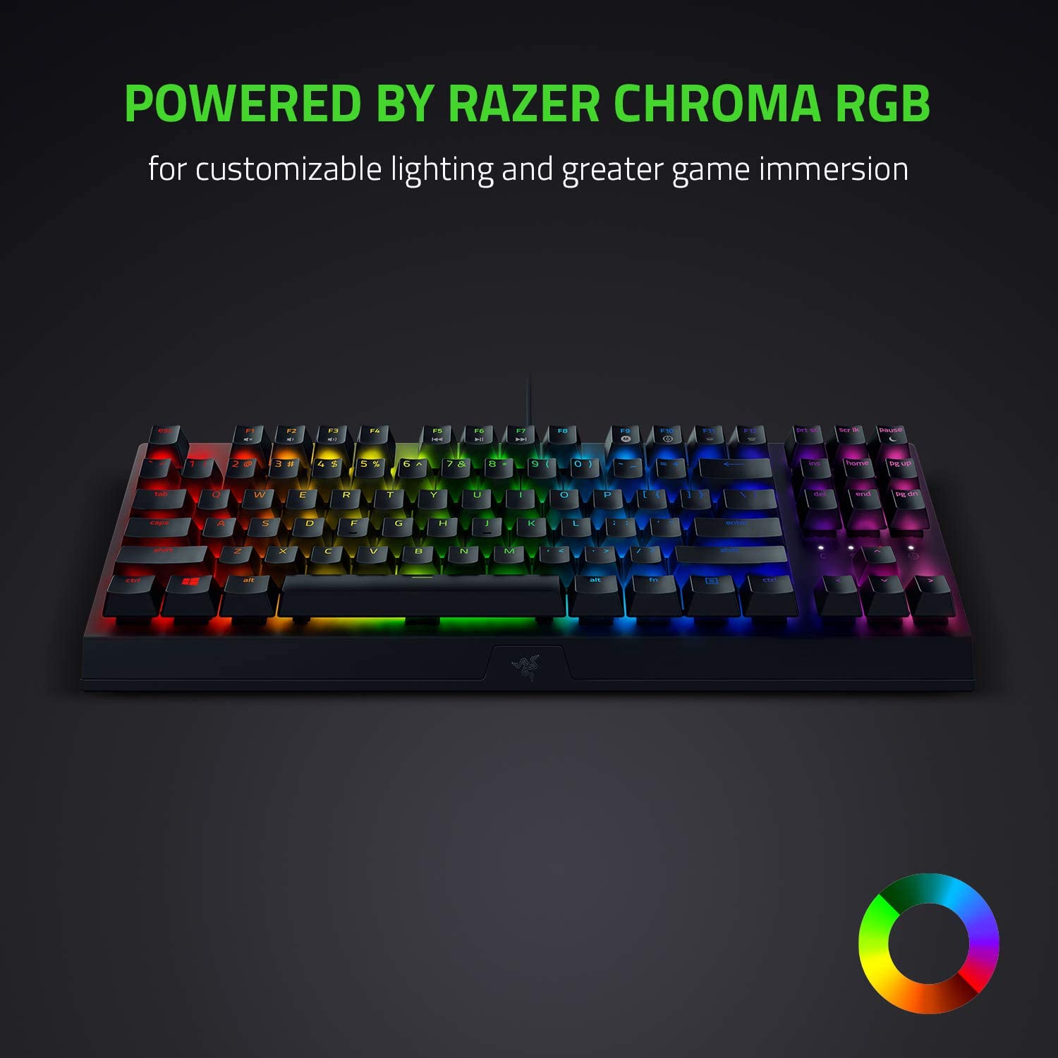 Razer BlackWidow V3 Tenkeyless Gaming Keyboard - Mechanical Switches, Chroma RGB Lighting, Tenkeyless Form Factor, Yellow Switch US - Classic Black