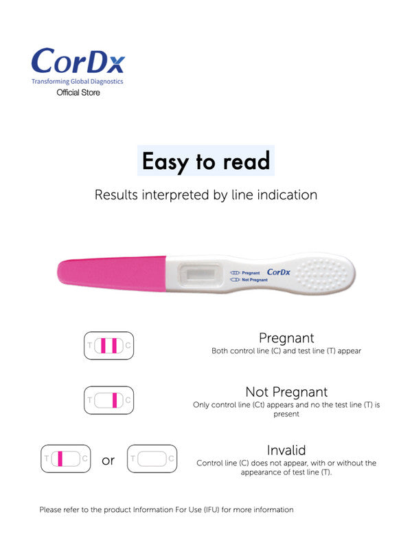 Cordx Pregnancy Test Midstream FDA Approved - 1 TestHealthDesigned to test with ease and accuracy for HCG from Urine samples at home. FDA and the UAE Ministry of Health approved the Midstream Pregnancy test • CorDx Pregnancy Test strip, cassette, and mids