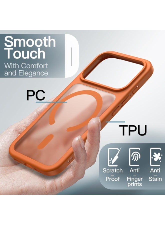 iPhone 17 Pro Max Case, Camera Control Cover, Compatible with MagSafe Accessories, TPU, Military-Grade Drop Protection, Shock-Absorbing Air Guard Corners, Hybrid Series, Frosted Orange