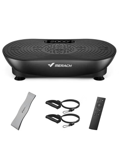 MERACH Vibration Plate Exercise Machine, Full Body Fitness Platform with LED Touch Screen, Bluetooth Speaker, Resistance Bands, Weight Loss & Muscle Activation
