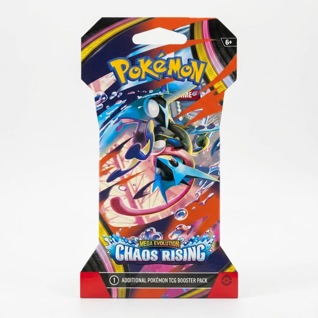 Pokémon TCG: Mega Evolution Chaos Rising Booster Pack – Water Strike Edition, 10 Cards + Energy + Code