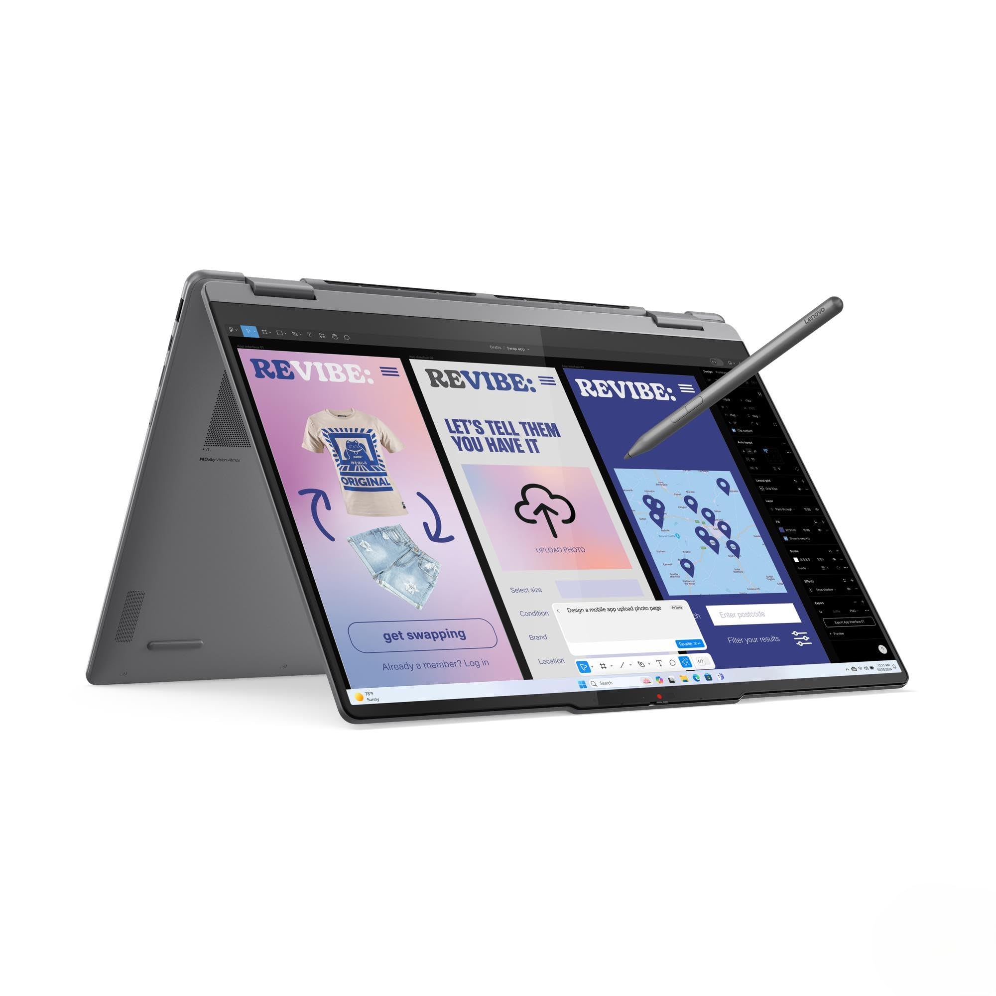 Lenovo Yoga 7 2-in-1 Laptop 16” Touchscreen – Intel Core Ultra 7 256V, 16GB LPDDR5X, 512GB SSD, Windows 11 Pro, Wi-Fi 7, Luna Grey
