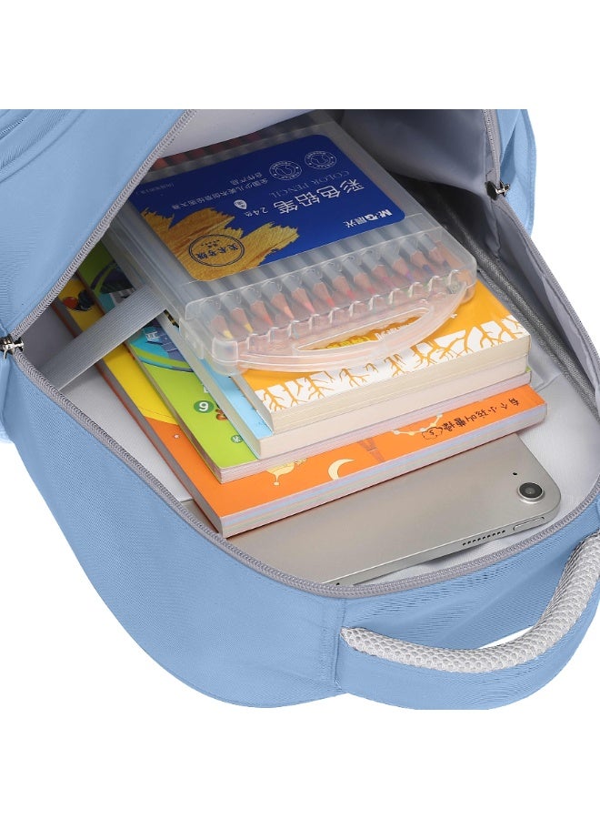 Binnes Kids School Backpack BNS6076 – Water-Resistant Polyester, 5 Compartments, Padded Straps, Cartoon Design, Blue