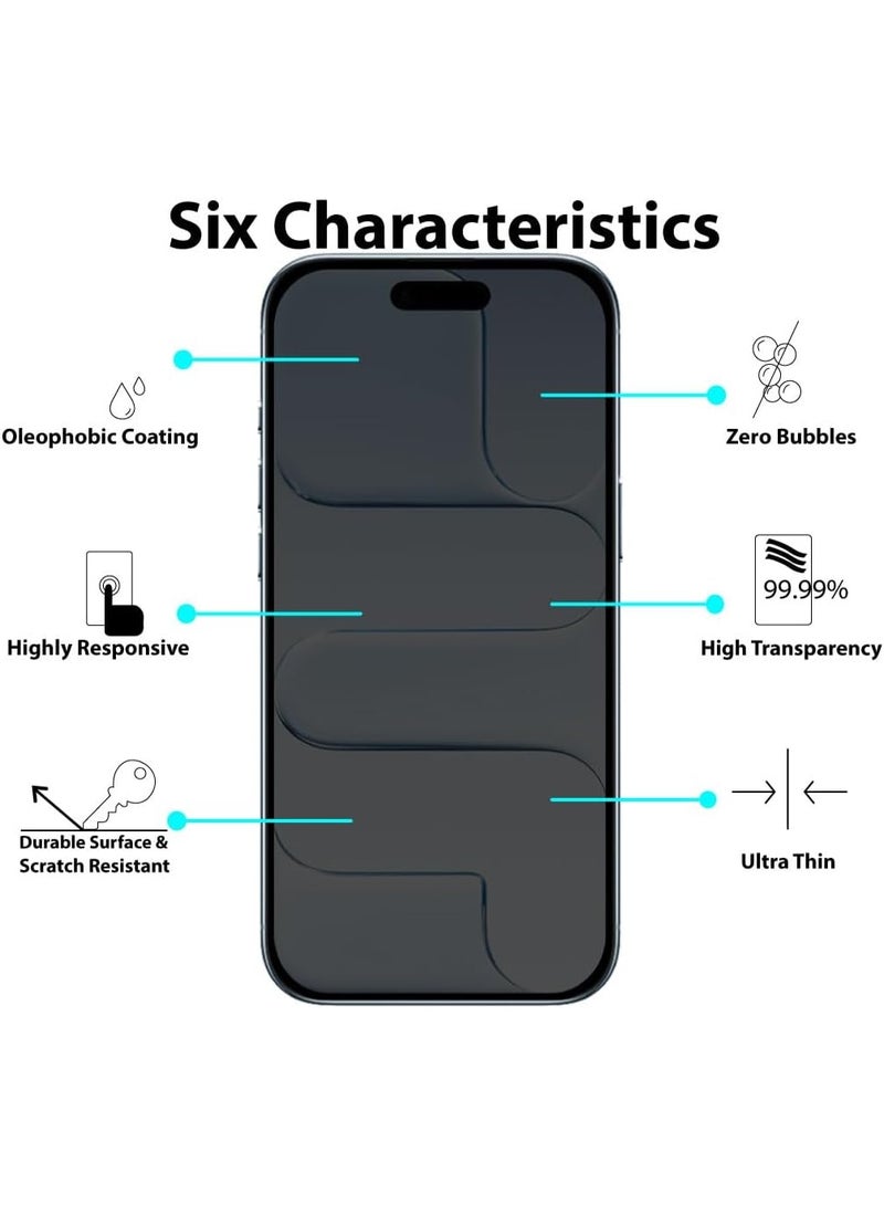 2 Pack for iPhone Air/iPhone 17 Air Privacy Screen Protector, 9H Hardness, Military Grade Shatterproof, Anti-Spy Tempered Glass Privacy Screen Protector
