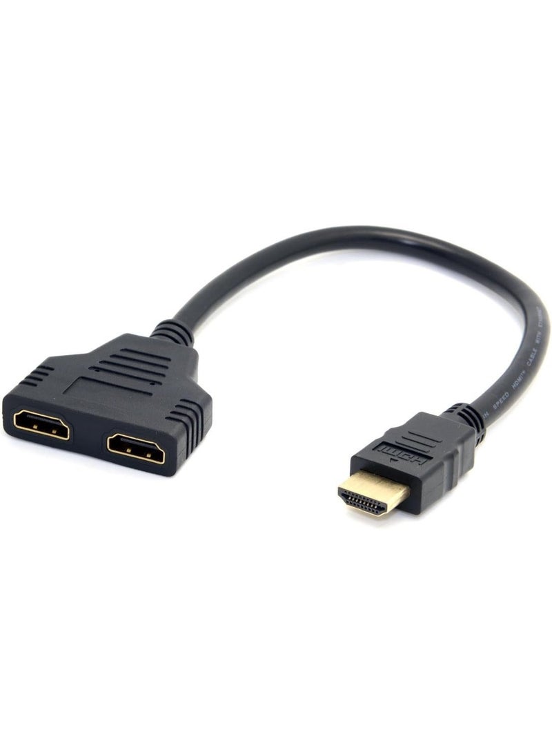 Hdmi Splitter Adapter Cable, Hdmi Male to Dual Hdmi Female 1 To 2 Way Hdmi Splitter Adapter Cable for Hdmi Hd, Led, Lcd, Tv, Can Watch Two Screens at the Same Time