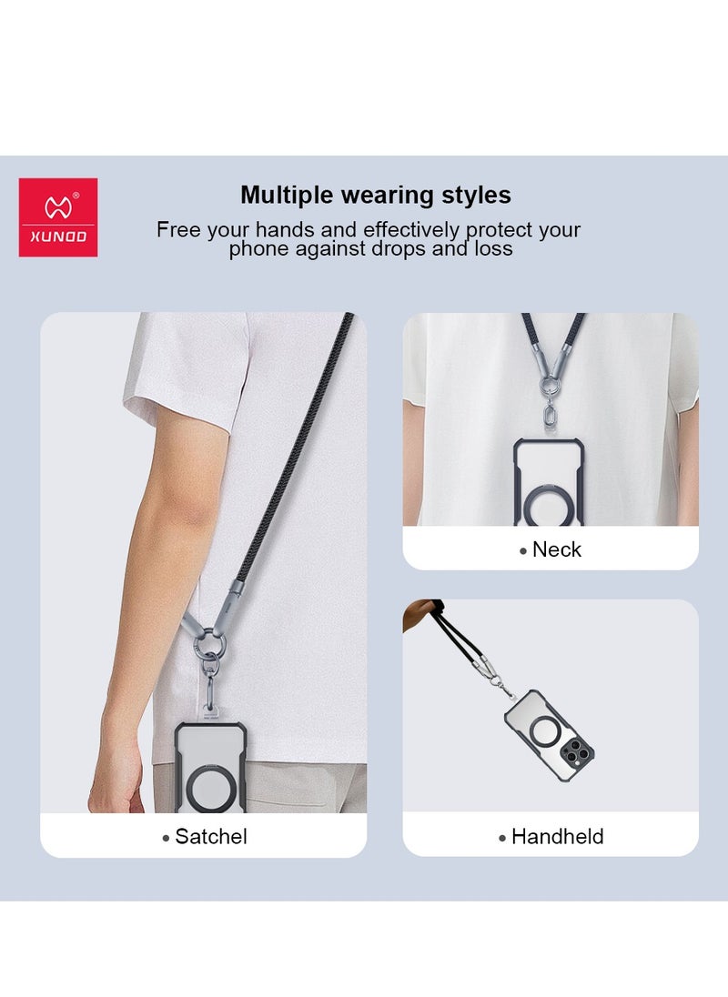 XUNDD Crossbody Lanyard with Builtin Cable (USBC to USBC) 240W Charging Cable Body Neck Lanyard for Compatible with iPhone 16 Pro Max Samsung S25 Ultra iPhone 15 Pro Max etc. (1.2M) (Pink)Mobile Accessories240W USB-C to USB-C Charging Cable: Features a hi