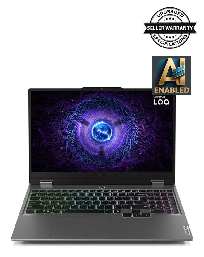 Lenovo LOQ 15IAX9 Gaming Laptop, Core i5-12450HX, RTX 3050 6GB, 16GB RAM, 512GB SSD, 15.6" FHD, Windows 11 – Grey.