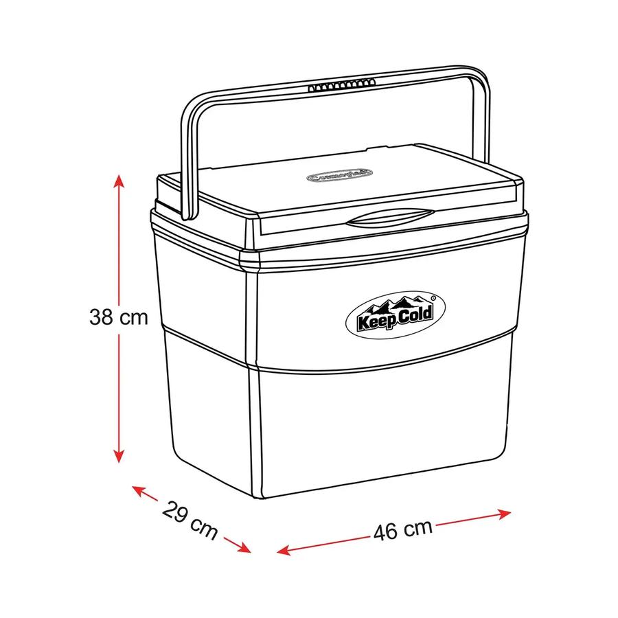KeepCold Picnic Icebox 30L – Insulated Cooler Box, 46 × 29 × 38 cm