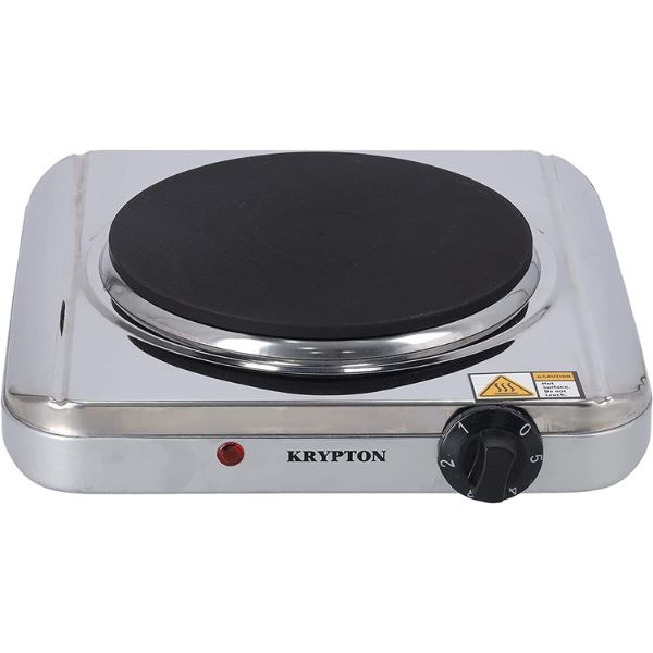Krypton Stainless Steel Hot Plate 1500 W KNHP6289 - SilverKitchen AppliancesSingle plate of 185mm Operating on/off indicator light Various heat operations; Auto-thermostat Overheat protection Power supply: AC 220-240V 50/60Hz 1500W