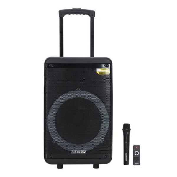 Krypton Portable and Rechargeable Professional Speaker, KNMS6220 - BlackAudio & VideoKrypton Portable and Rechargeable Professional Speaker Bluetooth & TWS, USB/SD/TF card input jack, FM stereo radio 50000 PMPO Recording; Microphone priority switch LED di