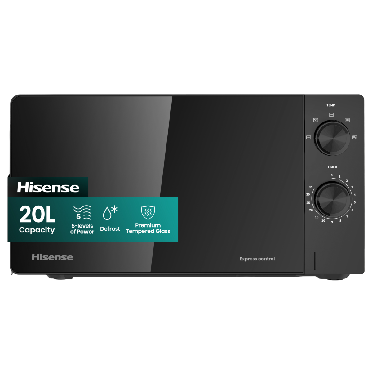 Hisense H20MOBS14 20L Manual Microwave Oven – Black, 700W