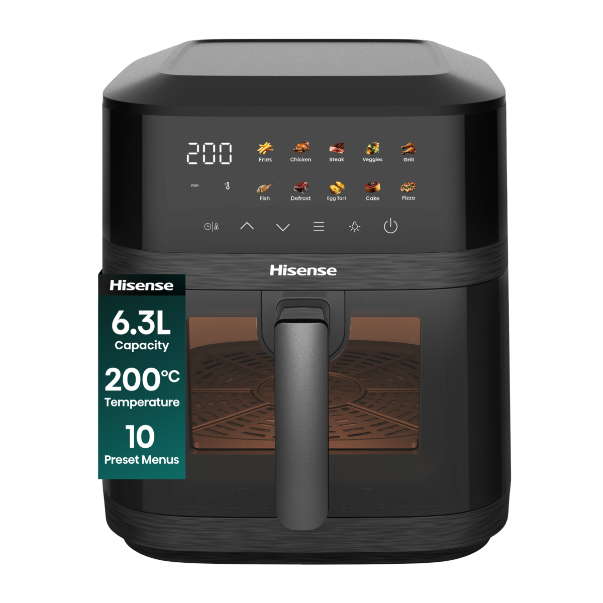Hisense H06AFBK1S4 6.3L Dual Heat Air Fryer – Black