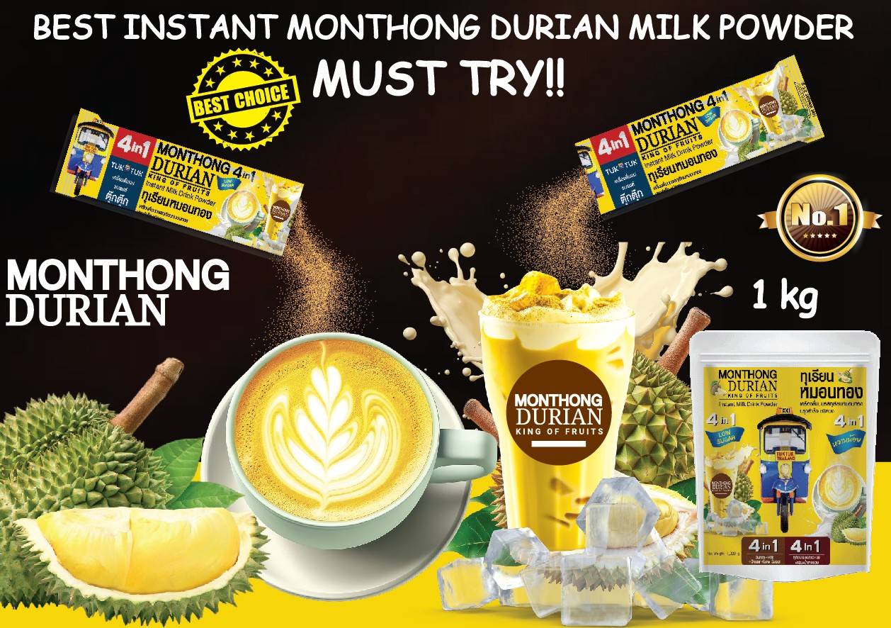 Instant Coffee and Monthong Durian Drink Powder (Total of 5 Boxes, 1 Box = 5 Sachets)BeveragesA Bold Fusion of Coffee and the King of Fruits – Durian Coffee Step into a whole new world of flavor with our Durian-Mixed Coffee – a daring and unique blend tha