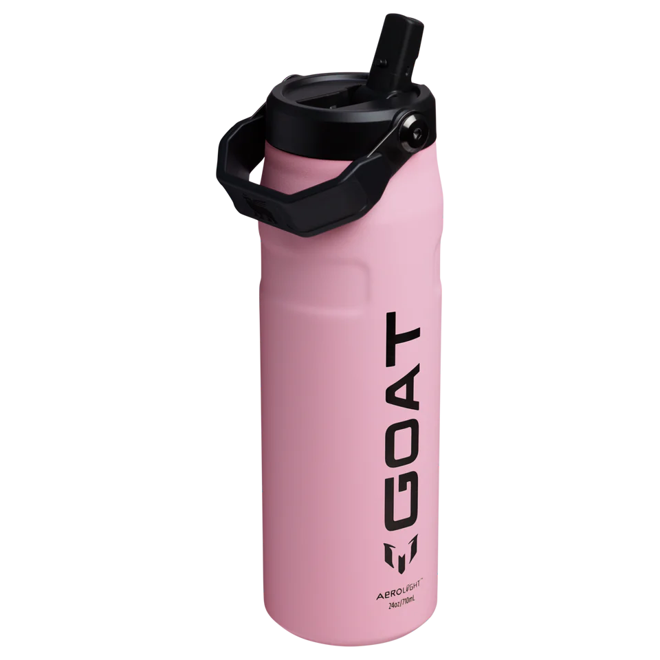 Stanley Messi x IceFlow Flip Straw 2.0 Bottle 24oz – Insulated Stainless Steel Water Bottle with Flip Straw Lid