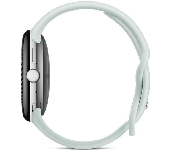 Google Pixel Watch 5 Wi-Fi – Polished Silver Case, Fog Band (2nd Gen)