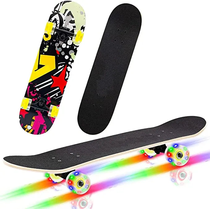 Marshal Fitness Aluminum Base Anti Slip Skateboard, MF-0281 - MulticolorSports & FitnessEasy to use for Beginners - Basic skate board designed for beginners, youth, teenager or adults (men or women) to control and learn with the double kick decks. The eme