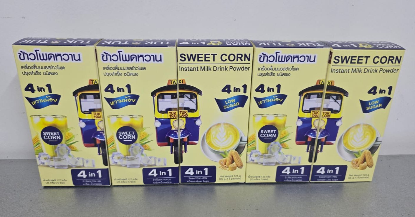 Instant Sweet Corn Milk Drink Powder (Total of 5 Boxes, 1 Box = 5 Sachets)BeveragesSavor the Natural Sweetness of Fresh Corn Milk Treat yourself to the wholesome goodness of Fresh Corn Milk – a delightful, creamy beverage that perfectly blends the natural