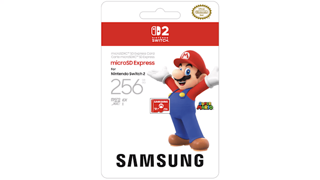 Samsung microSD Express 256GB Nintendo Switch 2 – 800MB/s Read, PCIe 3.1 NVMe, HMB, DTG, 6-Proof, Nintendo Edition