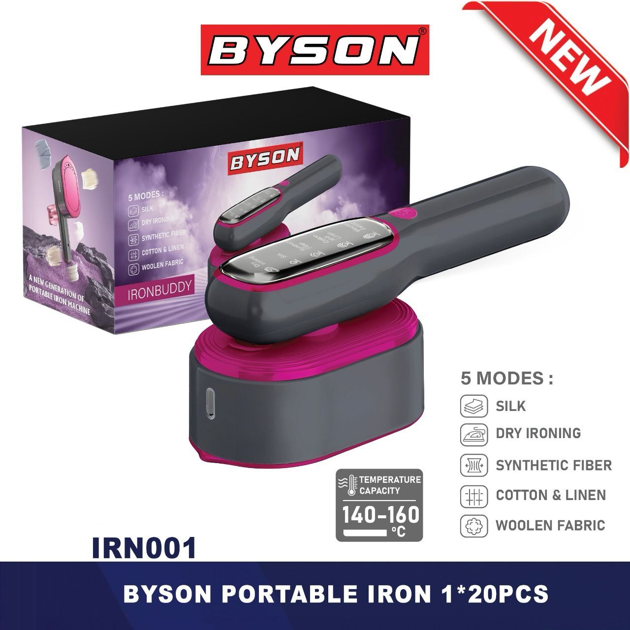 Byson IronBuddy | Smart Ironing for Every Fabric, Next-Gen Ironing: Al-Powered & PortableHome AppliancesThe Byson IronBuddy revolutionizes ironing with its smart technology that adapts to every fabric type. Its Next-Gen Al-Powered design makes ironing fas
