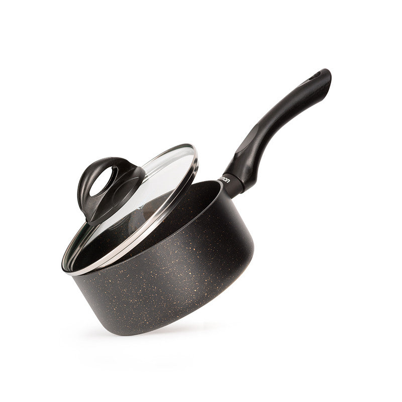 Fissman Saucepan with Glass Lid 1.5L, TouchStone Non-Stick Coating Aluminum Saucepan 16cm Forde SeriesThe FORDE series from FISSMAN is a union of quality, aesthetics and safety. FORDE products are a real gift to those who choose the best for themselves an