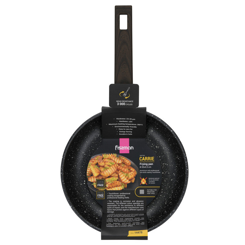 Fissman Frying Pan 20cm Carrie Aluminum with Induction BottomThe Carrie series from FISSMAN is a union of quality, aesthetics and safety. JENNY products are a real gift for those who choose the best for themselves and their family. The main feature of the