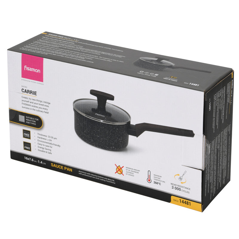 Fissman Saucepan 16cm/1.4LTR Aluminum with Induction BottomNon-stick cookware entered our lives relatively recently, but almost immediately gained respect. The idea of