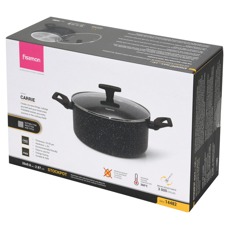 Fissman Stockpot 20cm/2.87 LTR Carrie Aluminum with Induction BottomThe Carrie series from FISSMAN is a union of quality, aesthetics and safety. JENNY products are a real gift for those who choose the best for themselves and their family. The main feature