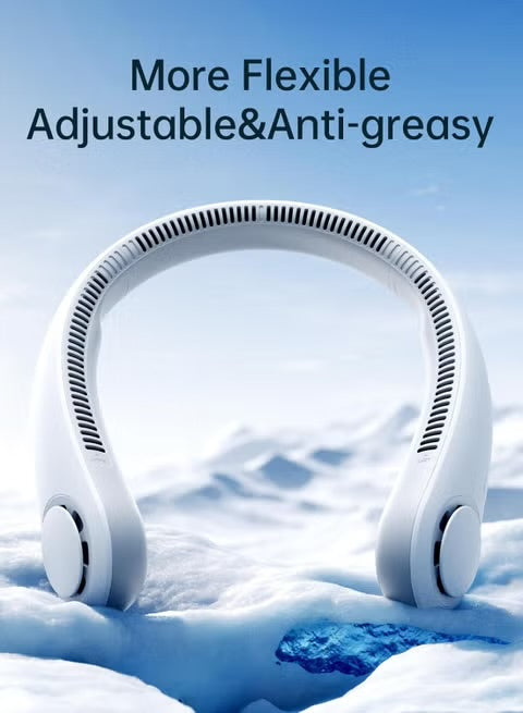 JISULIFE Life 3 Portable Neck Fan, Bladeless Hands-Free Wearable Fan, 4000mAh Rechargeable Battery, USB-C Personal Cooling Fan, Headphone Design