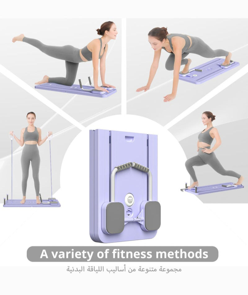 Jourvent Multi-Purpose Pilates Reformer Board Purple Sliding Exercise Equipment