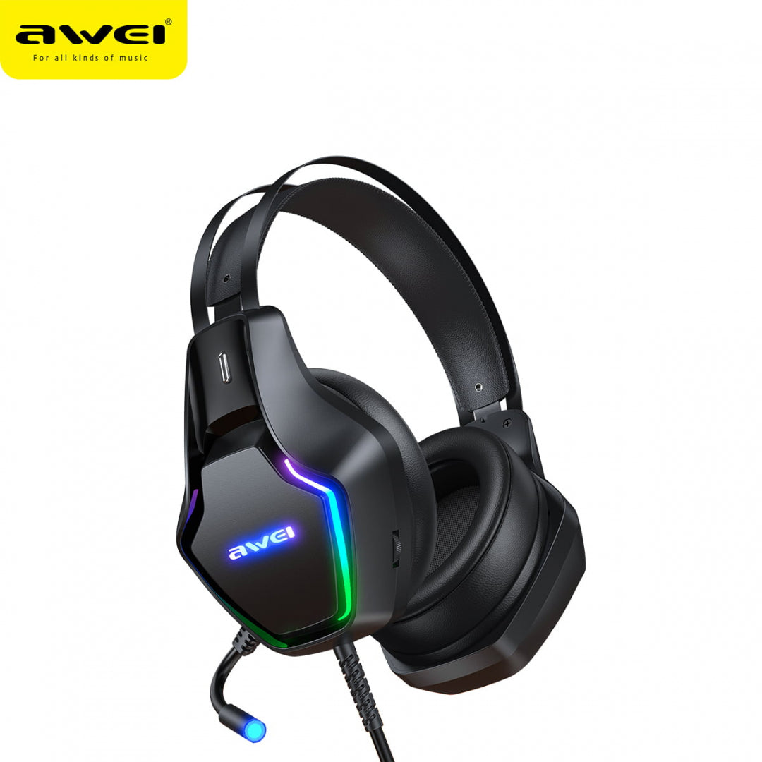 Awei-Gm-1-E-Sports Wired HeadsetGaming HeadsetsThe AWEI GM-1 E-Sports Wired Headset offers the ultimate gaming experience with its high-quality sound and ergonomic design. The headset is equipped with a 40mm diameter driver that delivers crystal clear sou