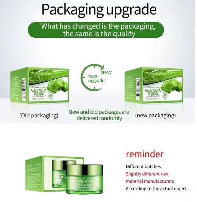 BIOAQUA Aloe Vera Moisturizing & Repairing Cream, 50g, Hydrating Face Gel, All Skin Types