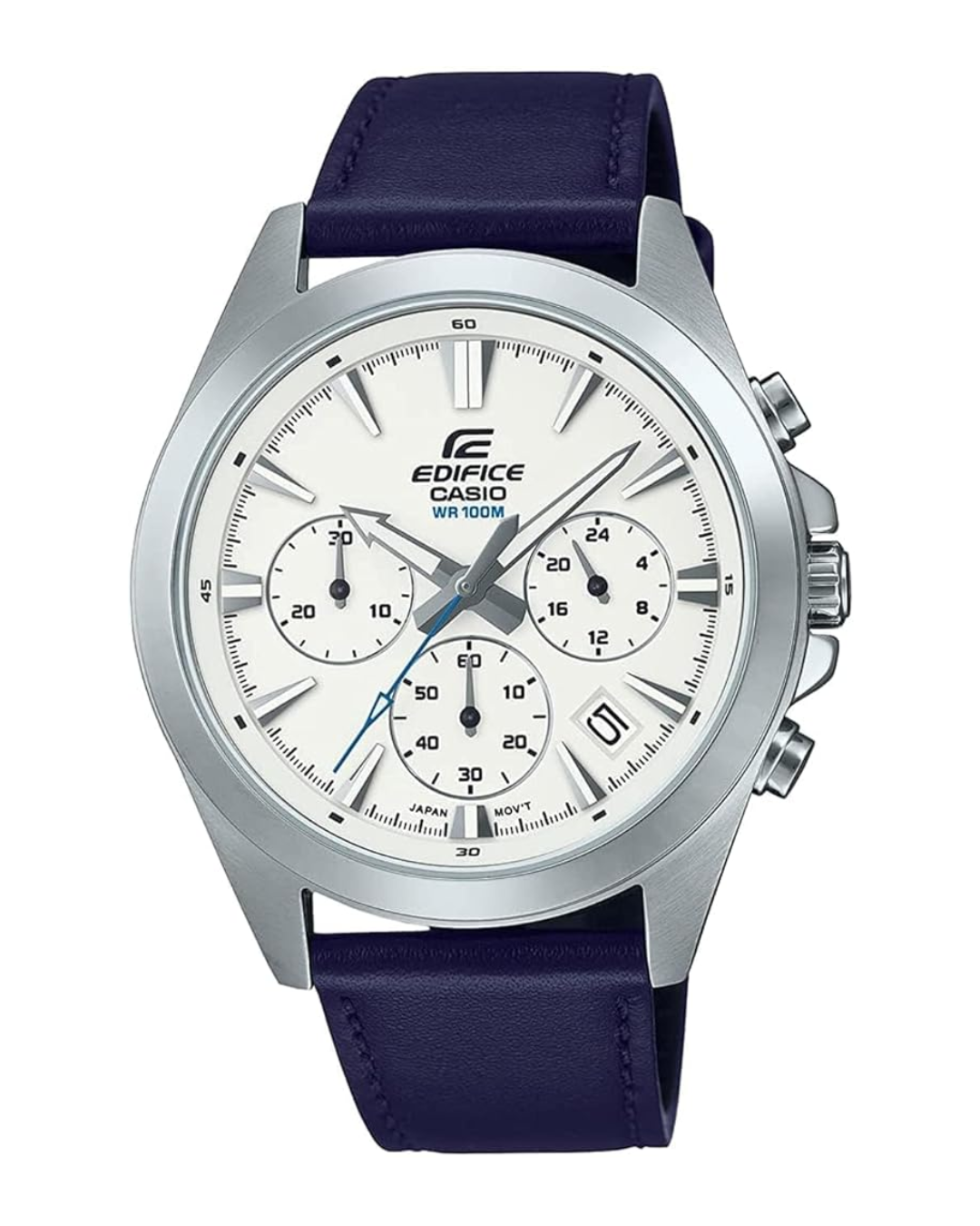 Casio Edifice Men’s Watch – EFV-630L-7AVUDF, White Dial & Blue Band