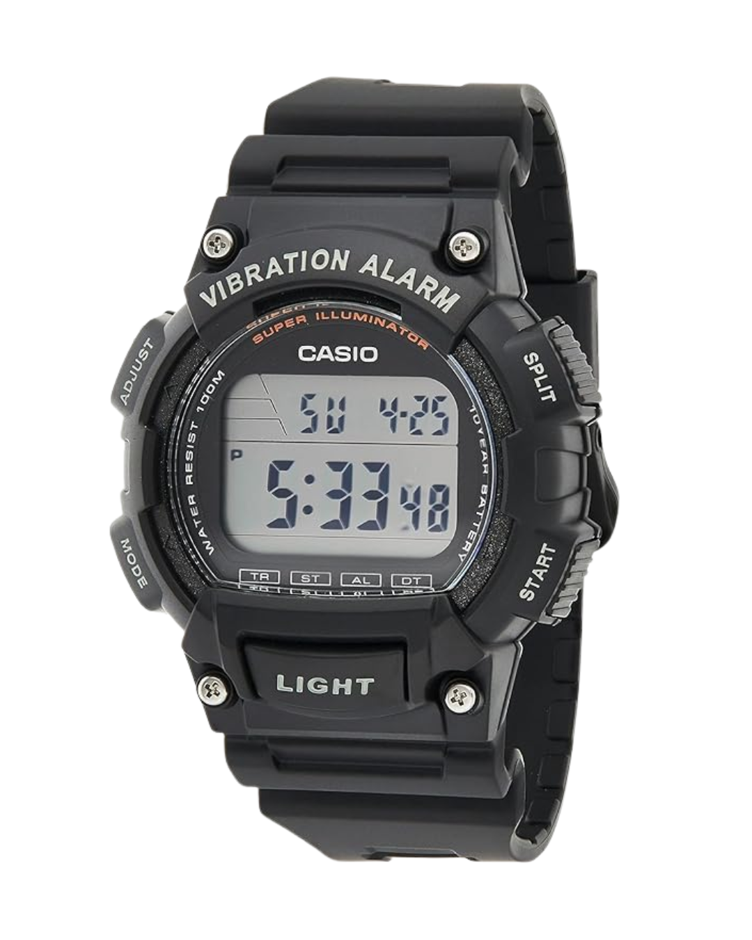 Casio W-736H-1AVDF Men’s Digital Sports Watch — Black Dial, Black Resin Band