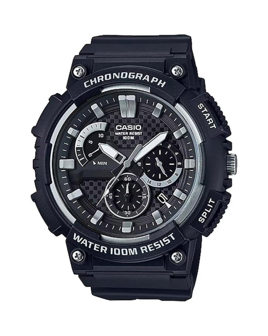 Casio Men’s Analog Quartz Watch — Black Dial, Blue Resin Strap