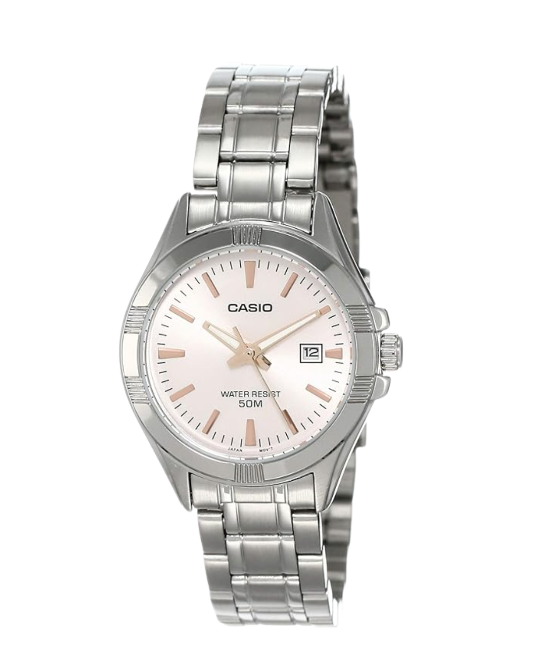Casio Women's Quartz Watch LTP-1308D-4AVDF – Pink Dial, Silver Stainless Steel Band