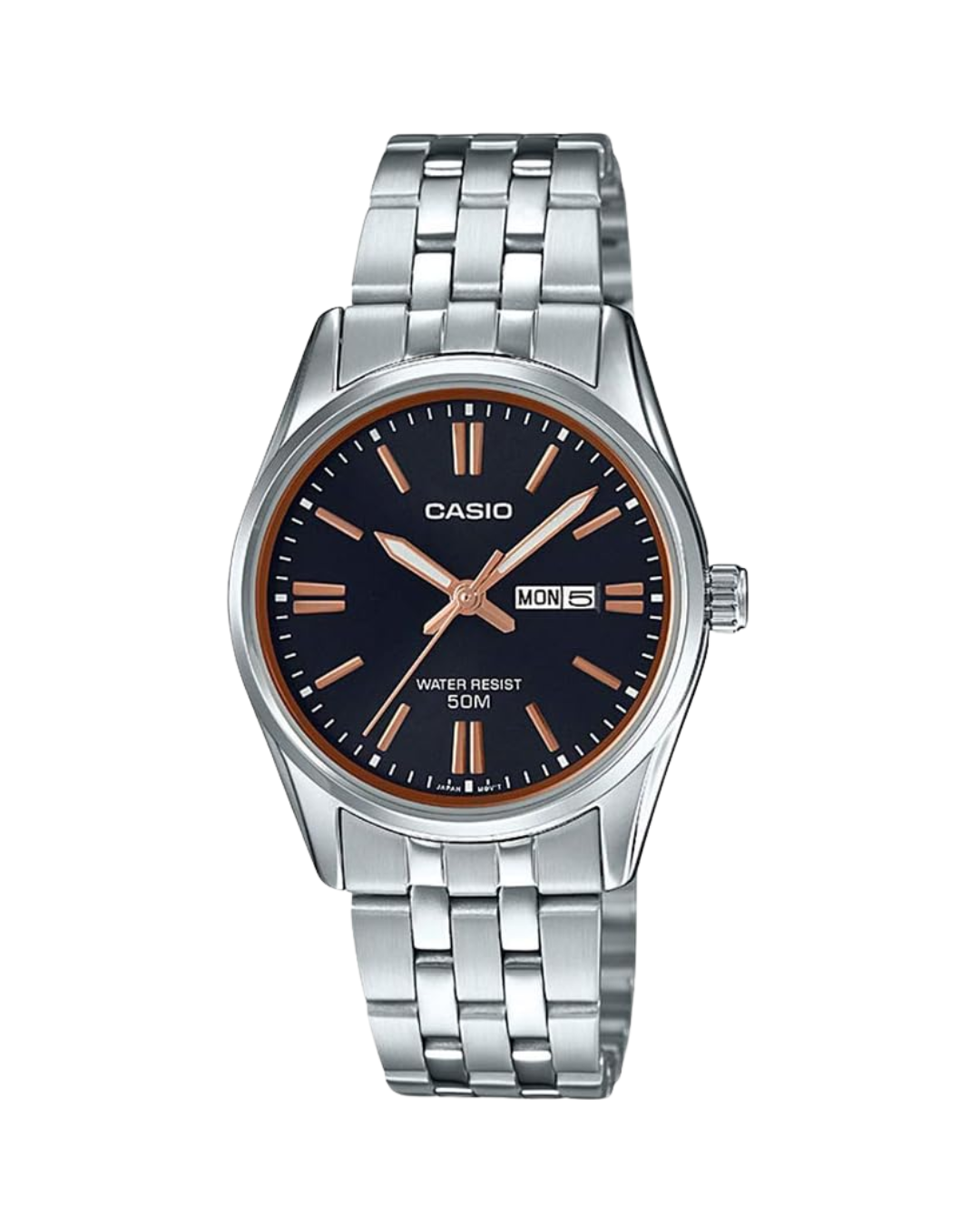 Casio Women's Quartz Watch LTP-1335D-1A2VDF – Black Dial, Silver Stainless Steel Band