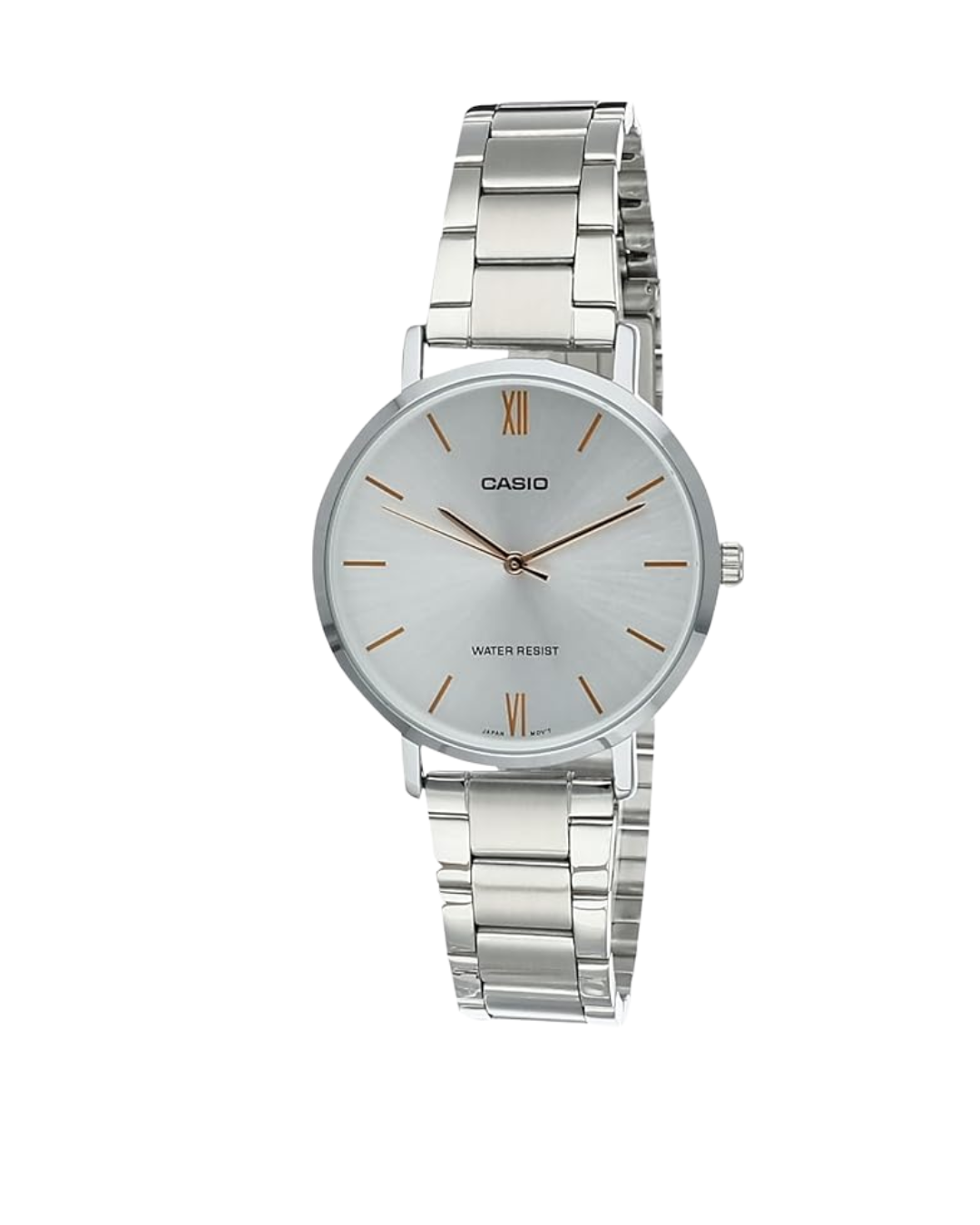 Casio Women's Quartz Watch LTP-VT01D-7BUDF – White Dial, Silver Stainless Steel Strap
