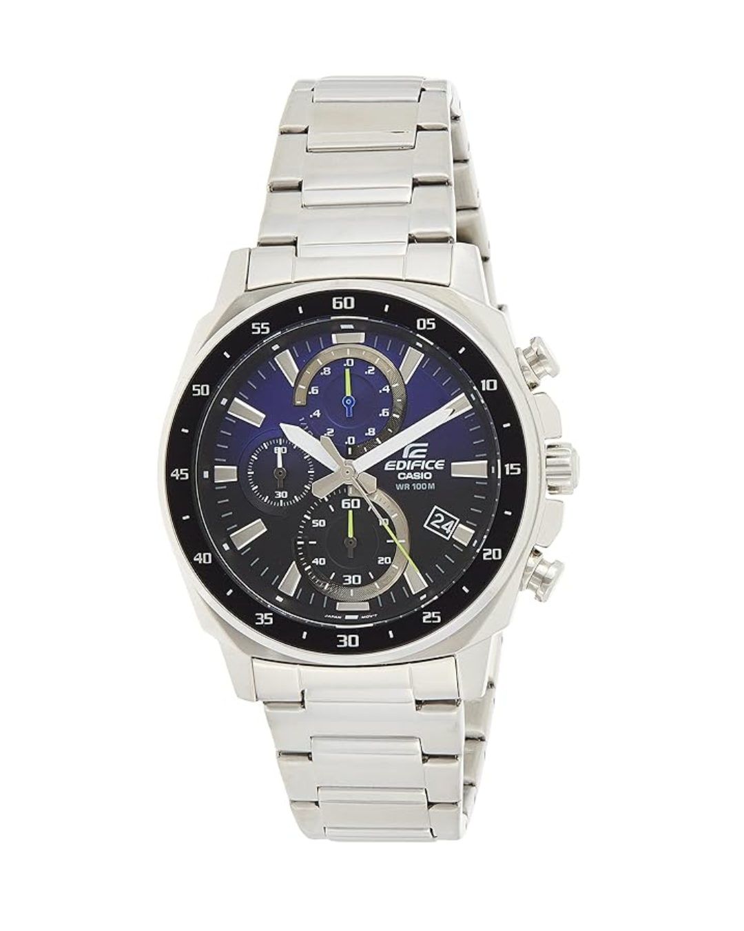Casio Edifice Men’s Chronograph Watch – EFV-600D-2AVUDF, Blue & Black Dial with Stainless Steel Band