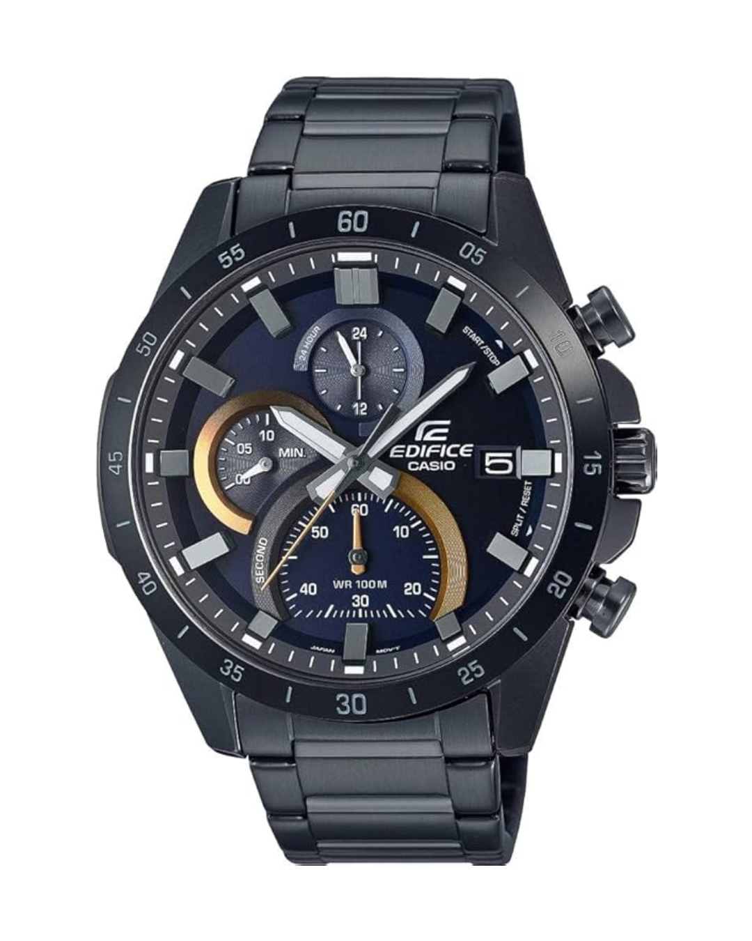 Casio Edifice Men’s Chronograph Watch – EFR-571DC-2AVUDF, Black Dial with Silver Stainless Steel Band