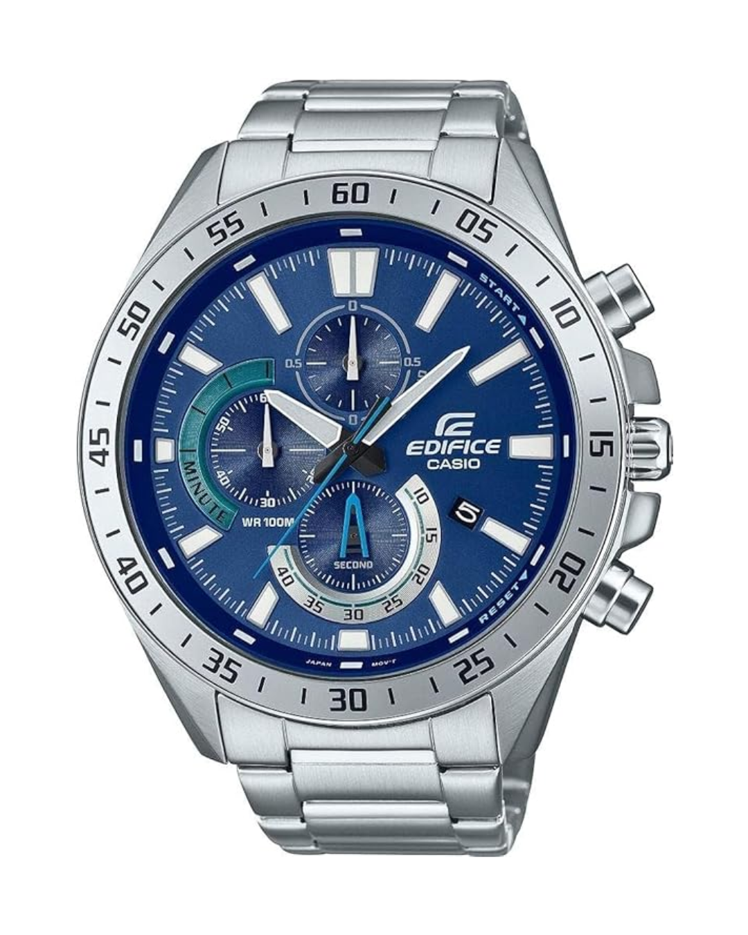 Casio Edifice Men’s Chronograph Watch – EFV-620D-2AVUDF, Blue Dial with Silver Stainless Steel Band