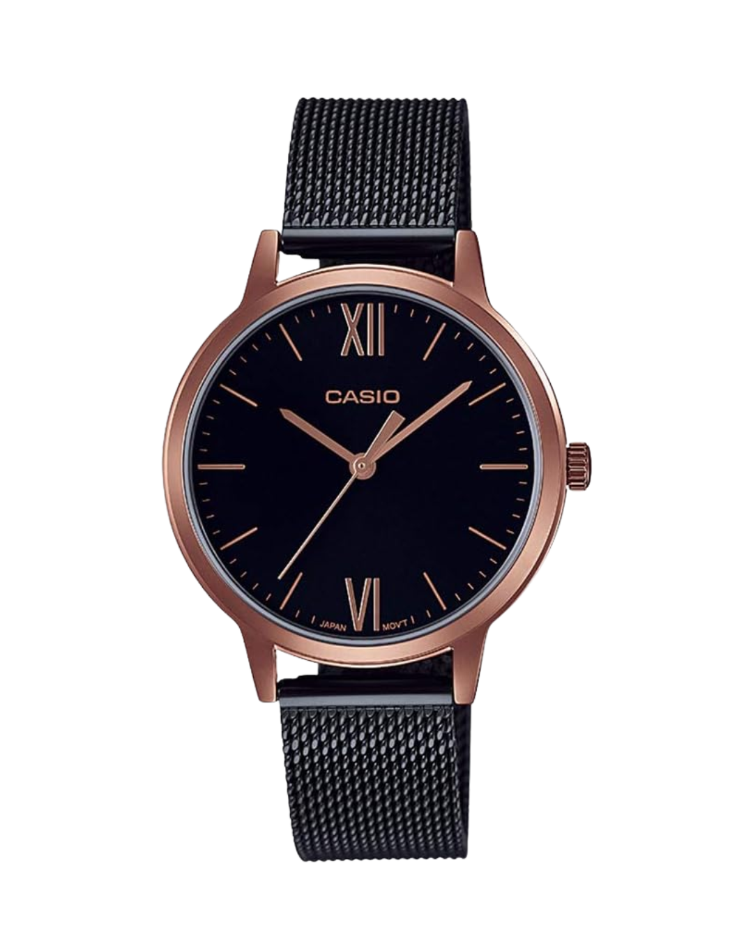 Casio LTP‑E157MRB-1BDF Women’s Analog Watch – Black Dial, Black Resin Band