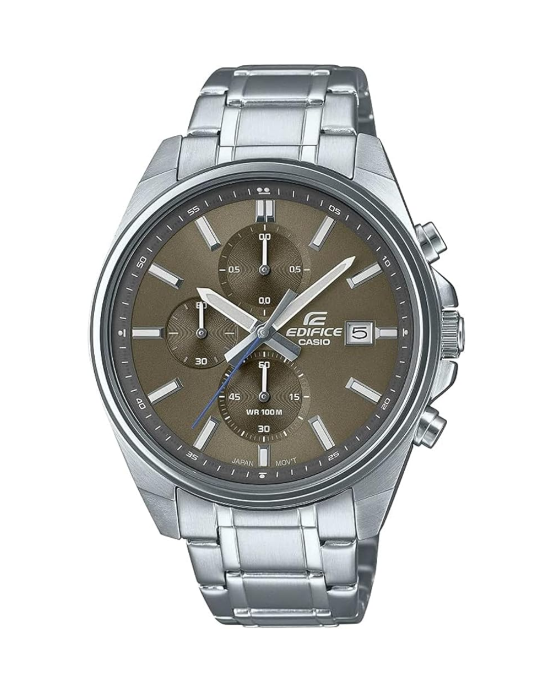 Casio Edifice Men’s Analog Chronograph Watch – EFV-610D-5CVUDF, Brown Dial with Silver Stainless Steel Band