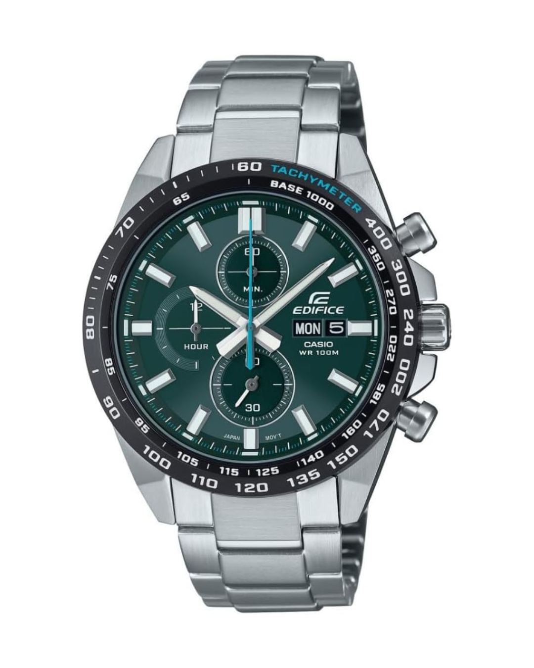 Casio Edifice Men’s Dress Chronograph Watch – EFR-574DB-3AVUDF, Blue Dial with Silver Stainless Steel Band