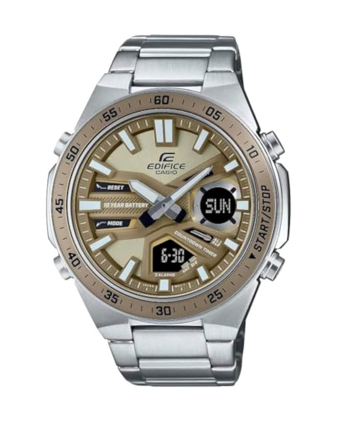 Casio Edifice Men’s Analog Chronograph Watch – EFV-C110D-5ADF, Black Dial with Silver Stainless Steel Band