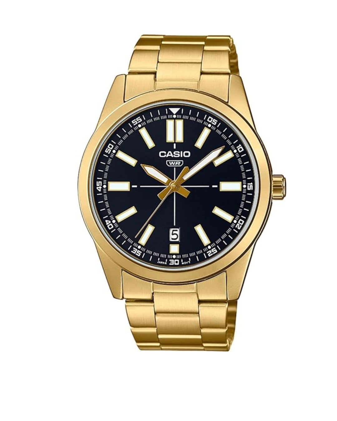 Casio Men’s Analog Watch – Black Dial, Black Ion-Plated Stainless Steel Band, Quartz Movement