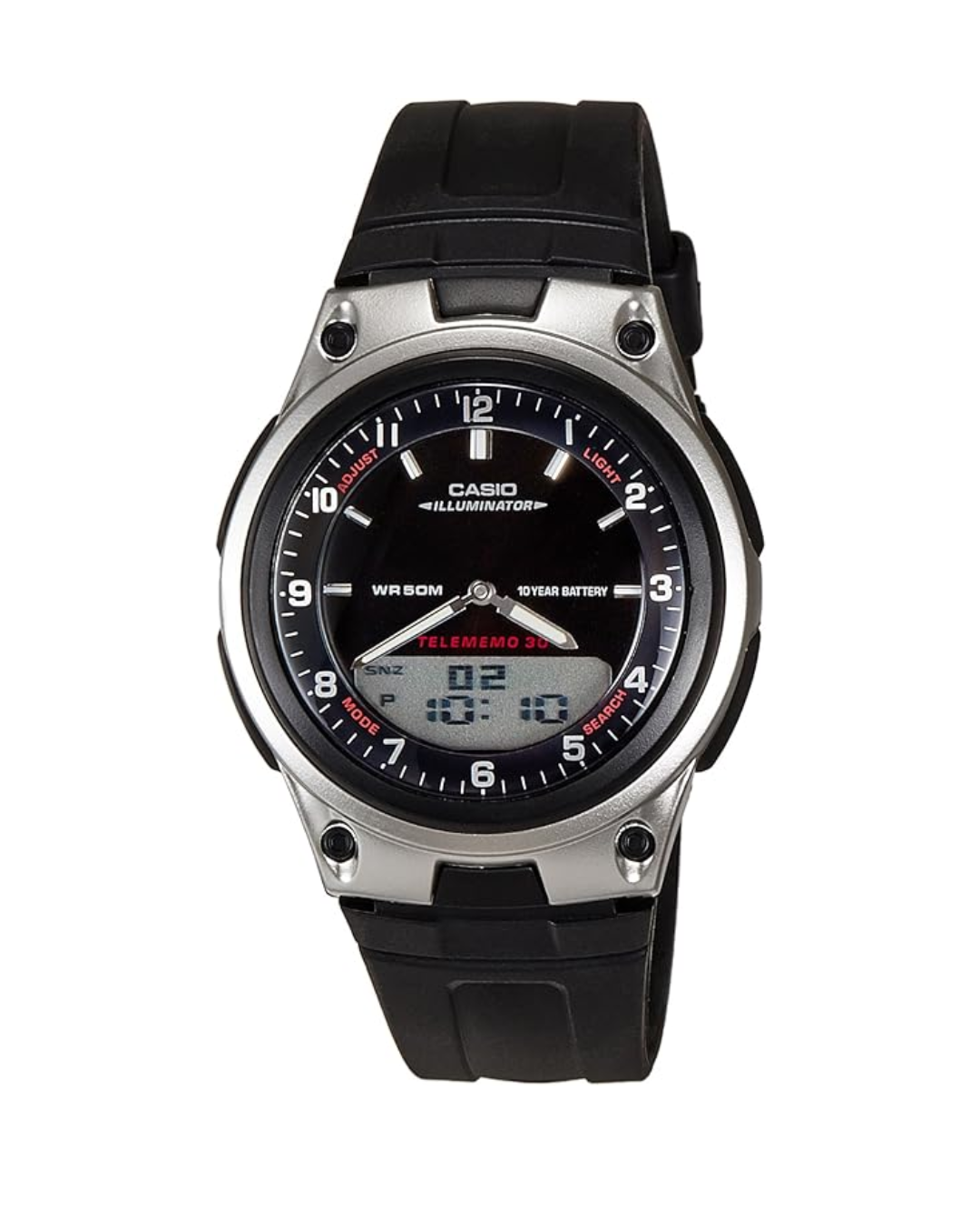 Casio Men’s Analog-Digital Quartz Watch – AW-80-1AVDF, Black Dial with Black Resin Band